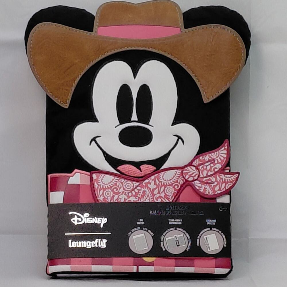 Loungefly Disney Western Mickey Mouse Cosplay Plush Refillable Journal NWT